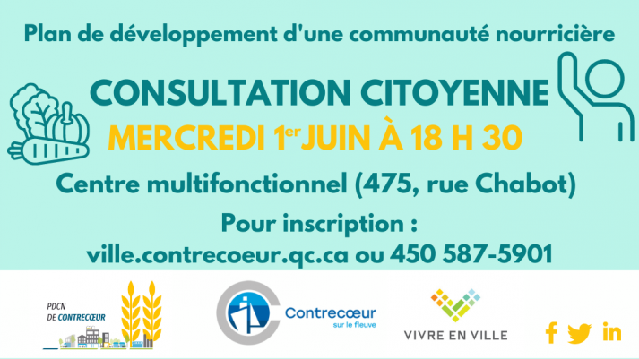 Consultation citoyenne « Repensons ensemble notre système alimentaire local » reportée au 1er juin