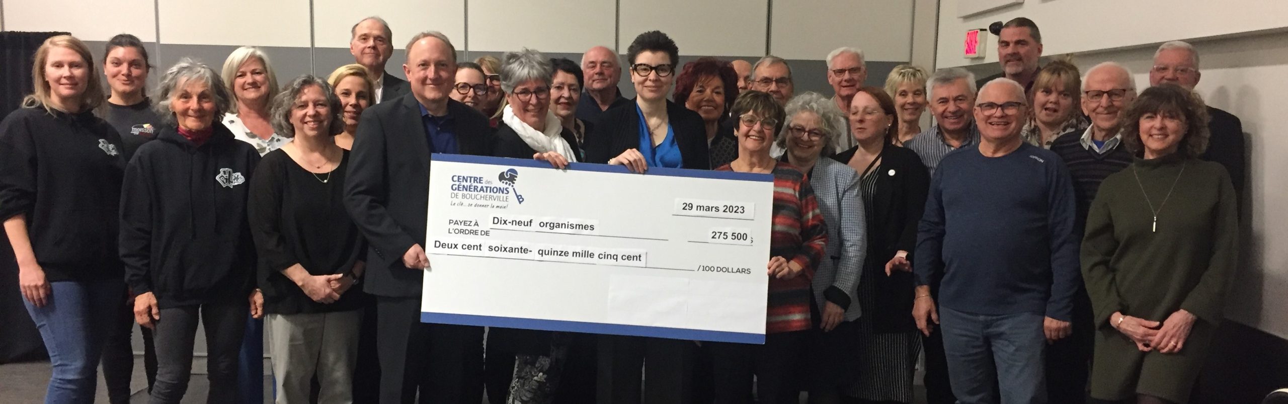 Le Centre des générations de Boucherville a le don de faire du bien : 275 500 $ remis à 19 organismes