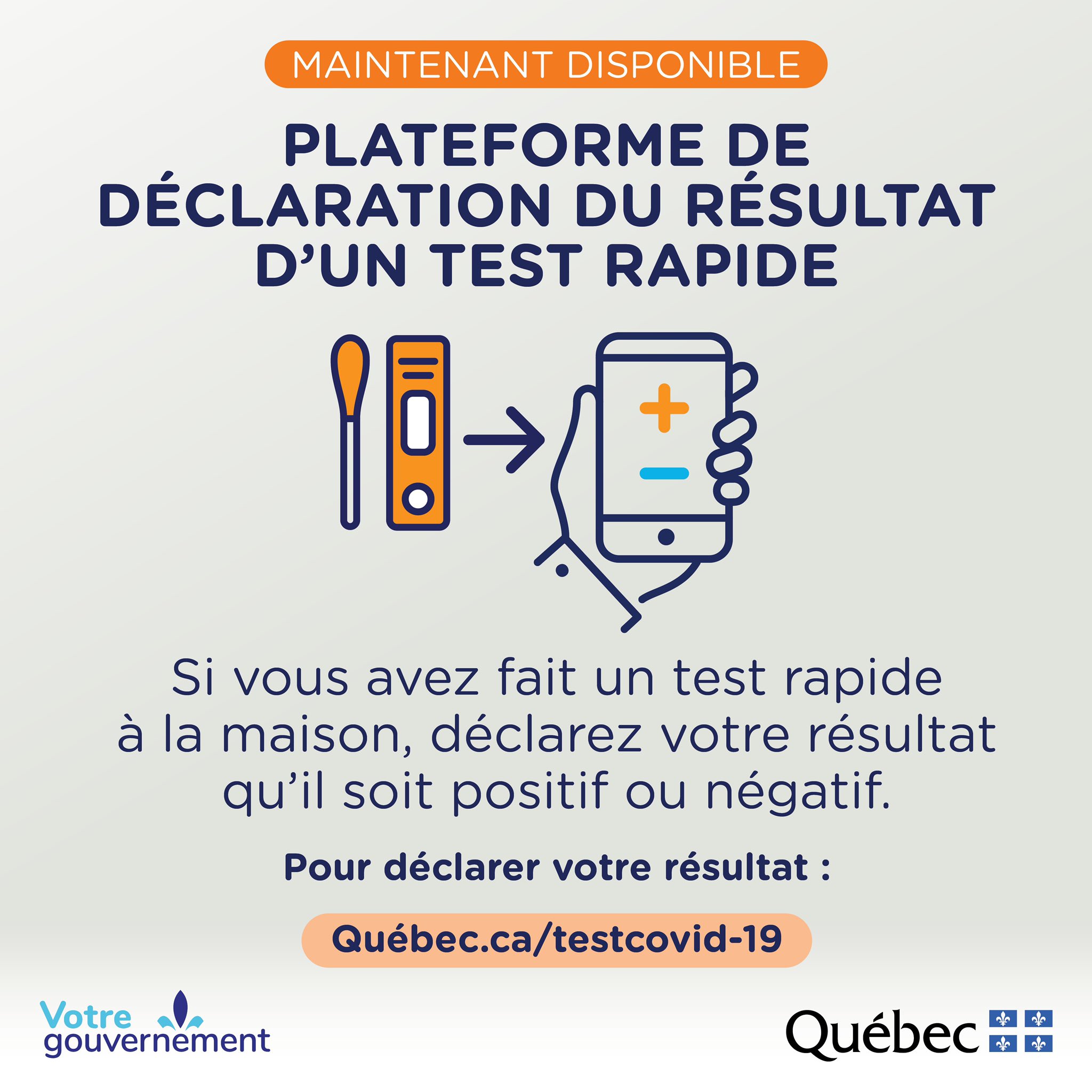 Mise en ligne de la plateforme d&rsquo;autodéclaration des tests rapides