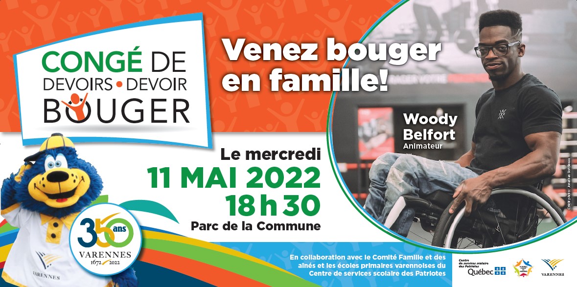 Congé de devoirs, devoir bouger au parc de la Commune de Varennes le mercredi 11 mai
