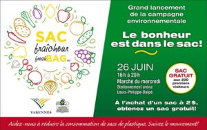 Nouvelle campagne environnementale à Varennes: « Le bonheur est dans le sac »