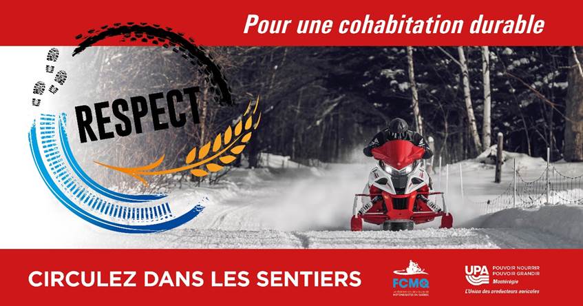 Les producteurs agricoles de la Montéégie veulent sensibiliser les motoneigistes au respect de leurs terres