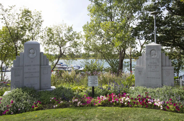 Les monuments Pierre Boucher et Jeanne Crevier pourraient être déménagés au parc de la Mairie