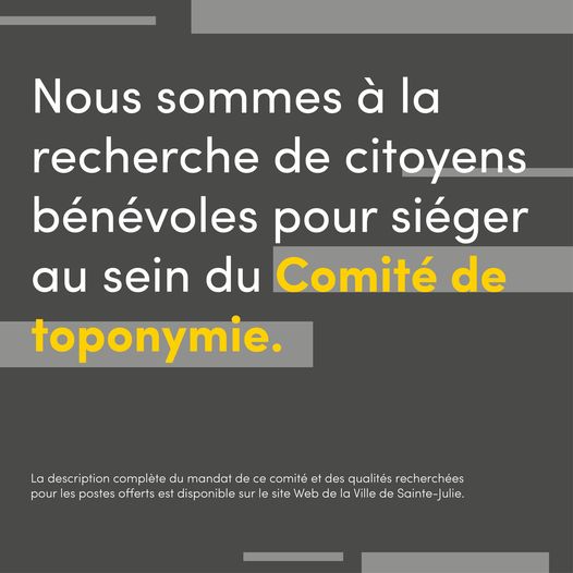 Vous êtes ésident de Sainte-Julie et vous êtes intéressé par la toponymie ?