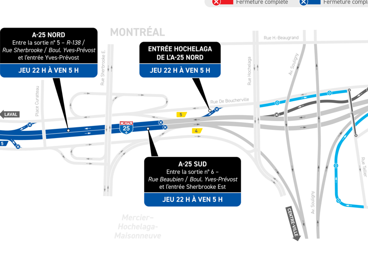 Travaux sur l’A-25 reportés dans la nuit du 19 au 20 décembre