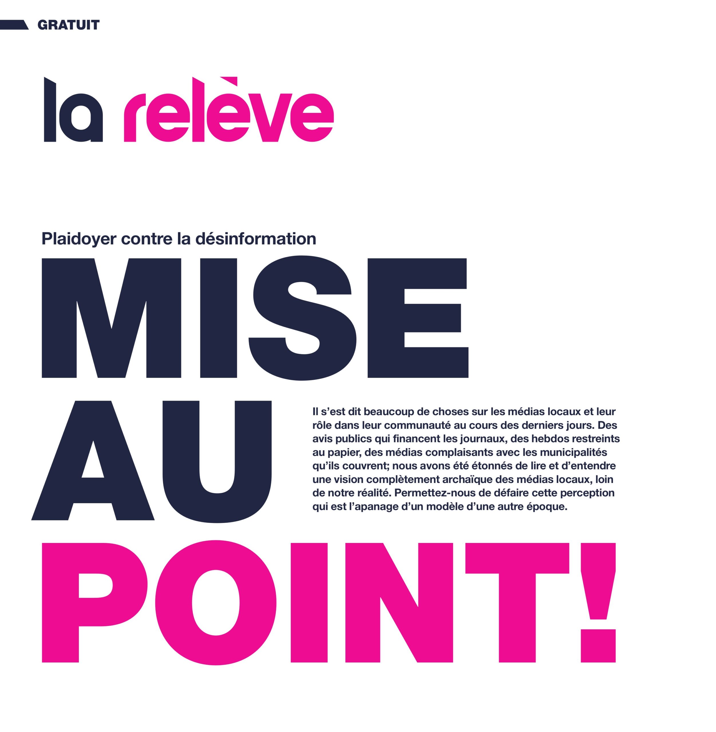 Journal La Relève – 22 octobre 2025