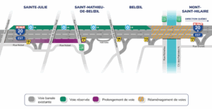 Ouverture de la voie réservée sur l’A-20 à Sainte-Julie
