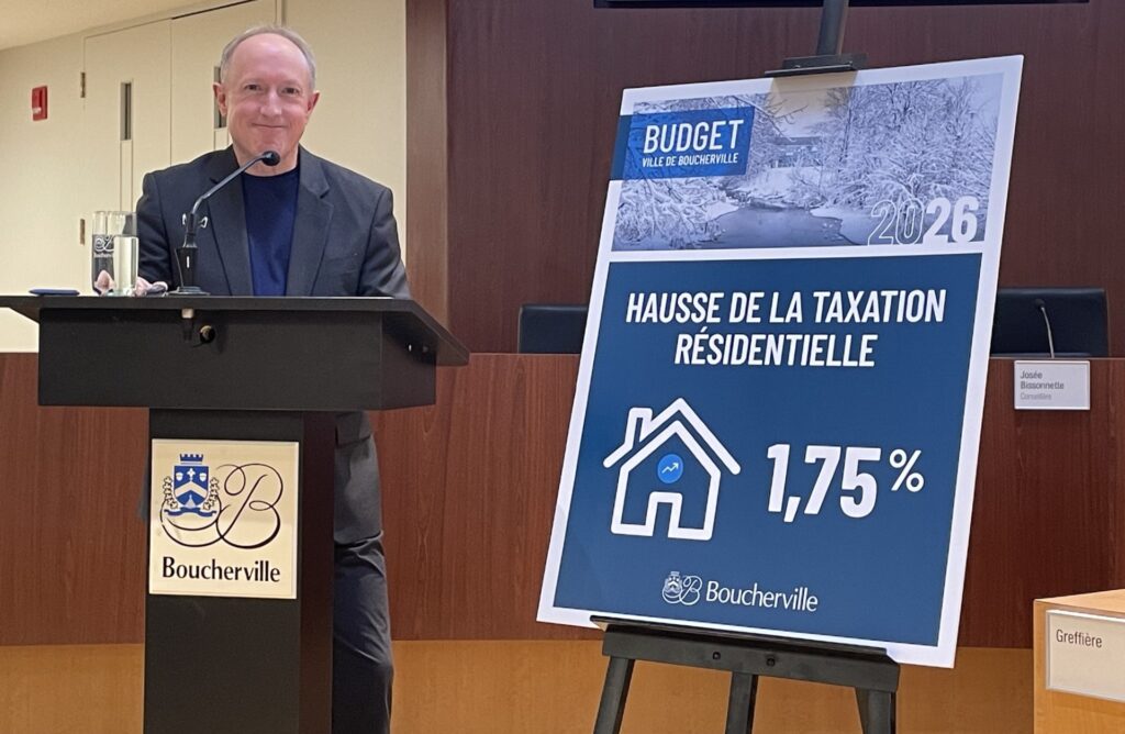 Budget de 153,8 M$ à Boucherville : hausse moyenne de la taxe foncière de 1,75 %