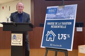 Budget de 153,8 M$ à Boucherville : hausse moyenne de la taxe foncière de 1,75 %