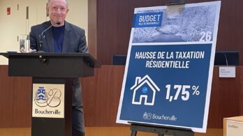 Budget de 153,8 M$ à Boucherville : hausse moyenne de la taxe foncière de 1,75 %