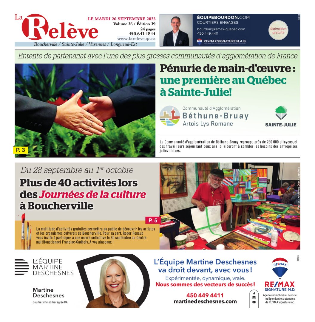 La Relève – 26 septembre 2023