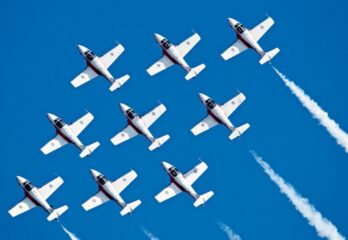 Des Snowbirds dans le ciel de la région