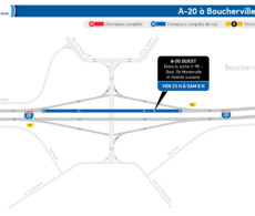 Une autre fermeture de l’autoroute 20 à Boucherville dès ce vendredi