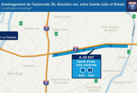 Six chantiers de transport à surveiller cet automne sur la Rive-Sud