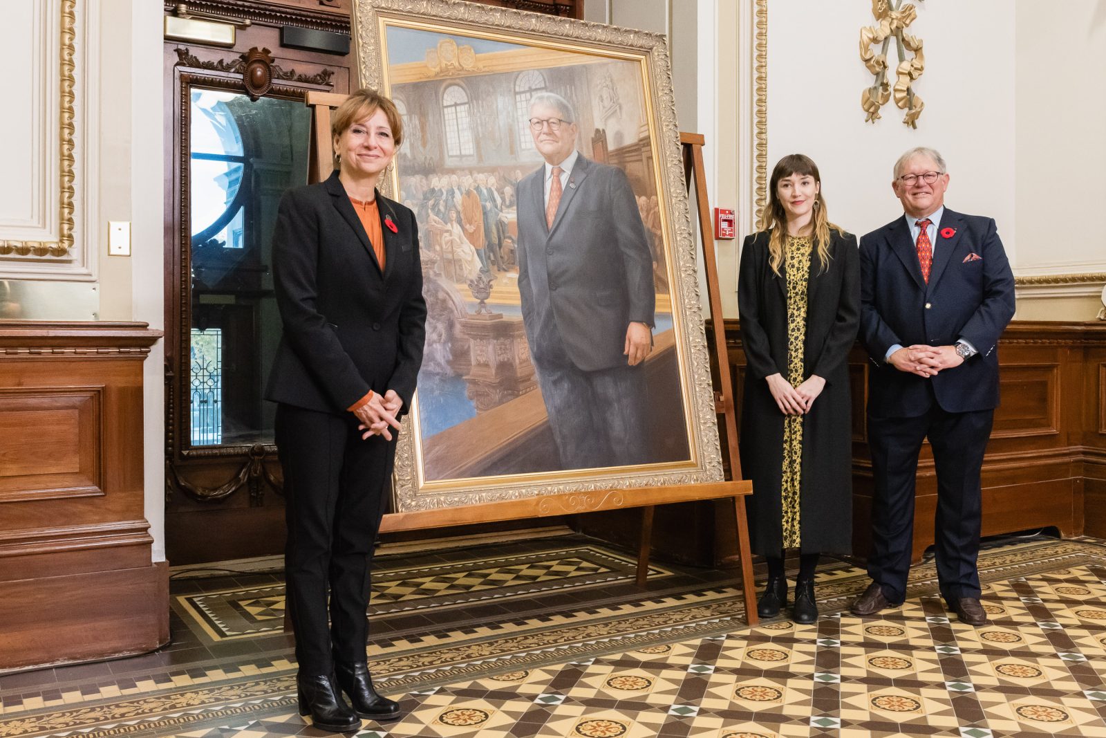 Le portrait de l’ex-président Jacques Chagnon maintenant au mur de l’Assemblée nationale